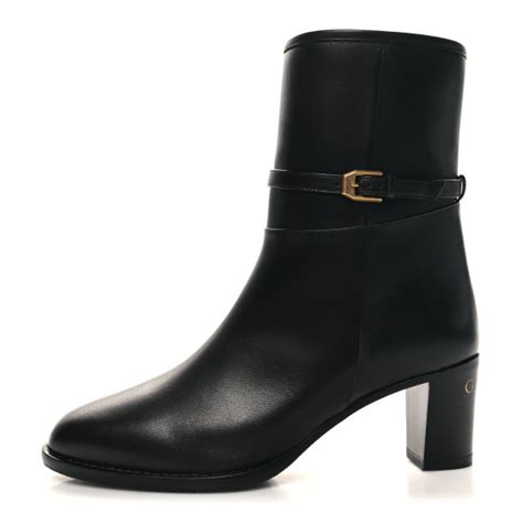 GUCCI Nappa Charlotte Ankle Boots 36 Black 